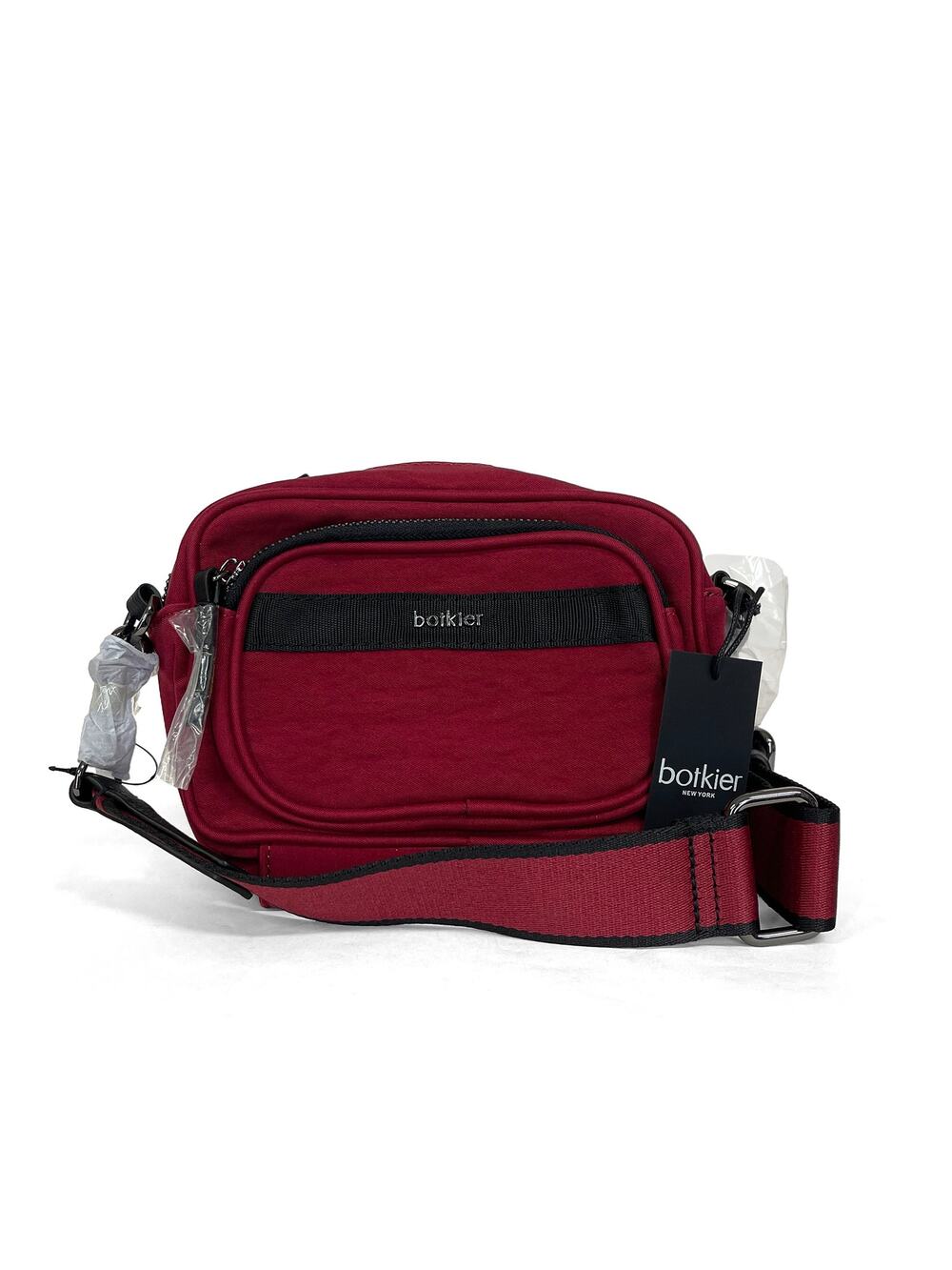 Botkier Cooper Small Camera Crossbody Bag New $178 Malbec Red Nylon Pockets